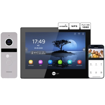Neolight ALPHA Hybrid Black + SOLO FHD Silver Комплект видеодомофона
