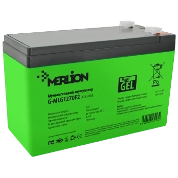 MERLION G-MLG1270F2 7A•г 12В мультигель Свинцево-кислотна акумуляторна батарея