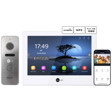 Neolight ALPHA Hybrid + PRIME FHD Silver с уголком Комплект видеодомофона