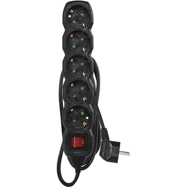 EMOS PC1521R 5 розетки 1.5 м Мережевий подовжувач фото 1