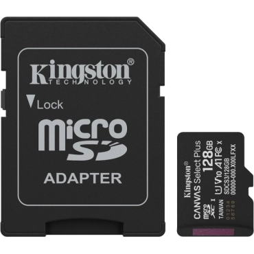 Kingston microSD 128GB C10 UHS-I A1 V10 R150MB/s + SD Карта пам'яті