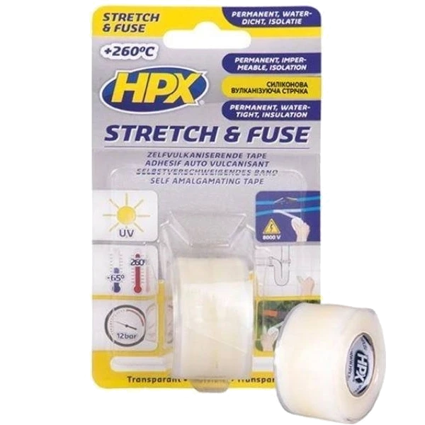 HPX SI2580 Stretch&Fuse 25мм х 1.8м Стрічка силіконова вулканізуюча фото 1