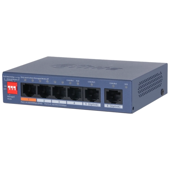 Dahua DH-CS4006-4ET2GT-60 PoE Комутатор 6 портів керований фото 1