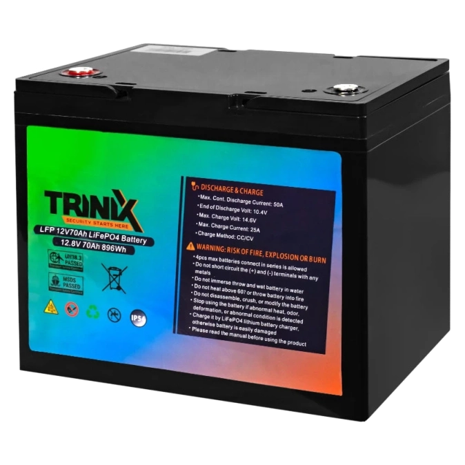 TRINIX LFP 12V70Ah LiFePo4 Акумуляторна батарея фото 1