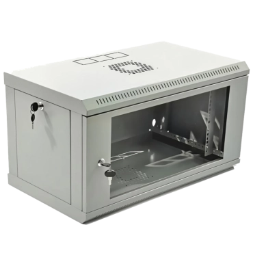 19" 6U, 600x400x373мм акрилове скло, сіра Шафа
