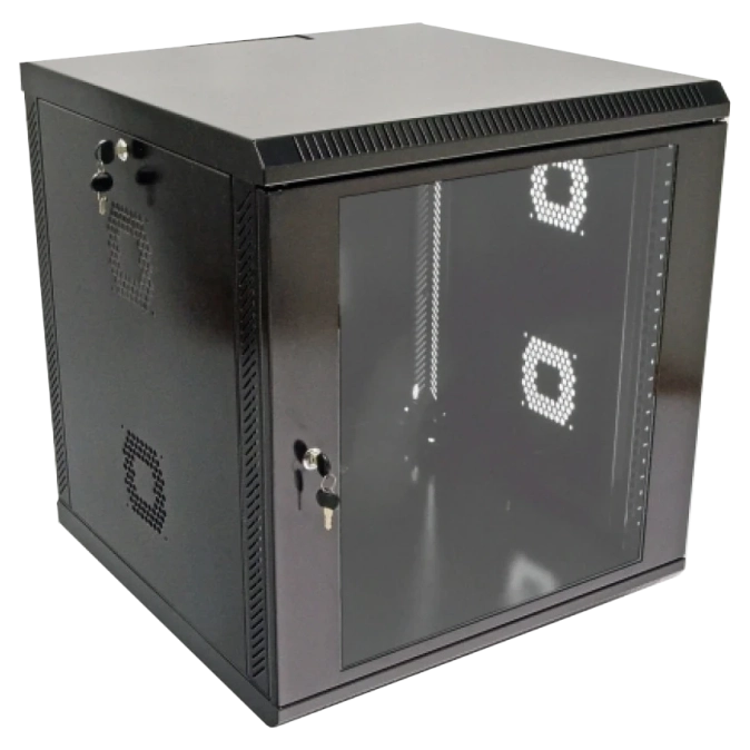 19"12U, 600х600х640 мм Шафа акрилове скло чорна фото 1