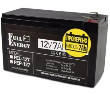 Full Energy FEP-127 7А•г 12В Свинцево-кислотна акумуляторна батарея фото 1