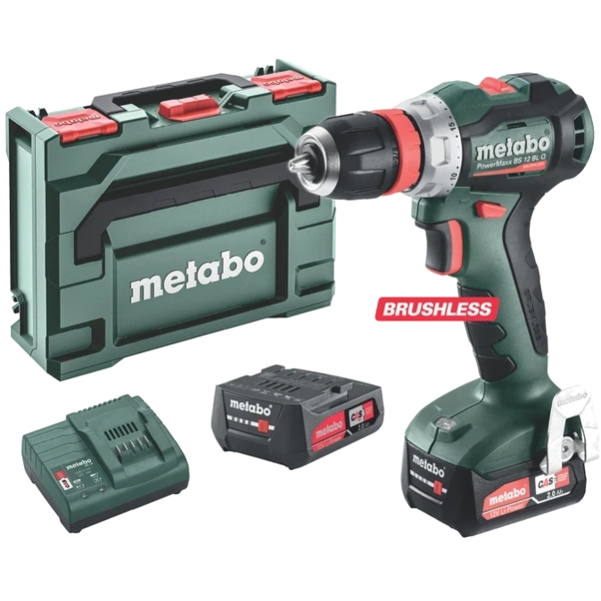 Metabo PowerMaxx BS 12 BL Q 12V 2x2Ah Li-Power (601045500) Акумуляторний безщітковий дриль-шуруповерт фото 1