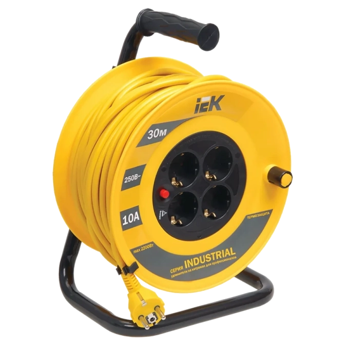 IEK Подовжувач-катушка 4гн 30м З/К УК30 т/з (3х1,5мм2) IP44 фото 1