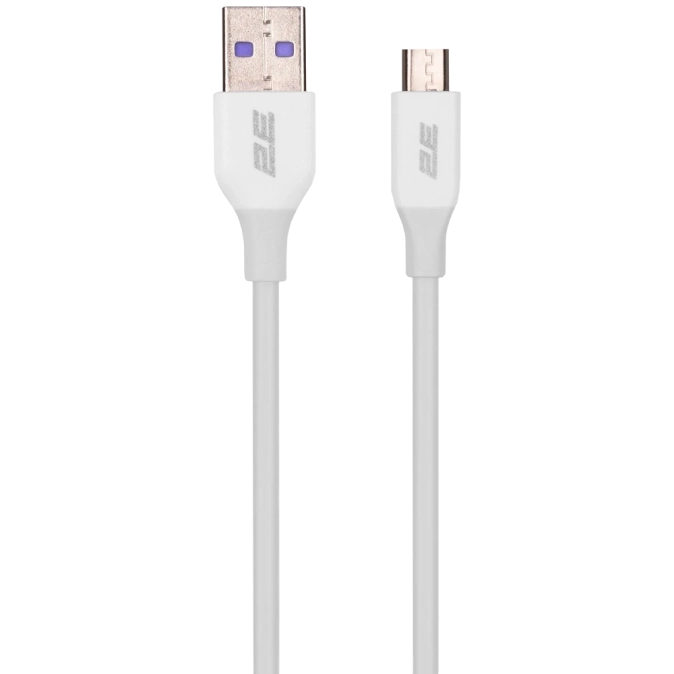 2E USB-A-MICROUSB, GLOW, 1M, WHITE (2E-CCAM-WH) Кабель фото 1