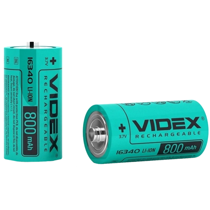 Videx Li-Ion 16340 800mAh Аккумулятор фото 1
