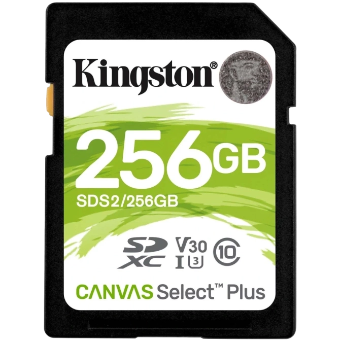 Kingston Canvas Select Plus 256Гб 100R C10 UHS-I U3 V30 Карта пам'яті SDXC фото 1