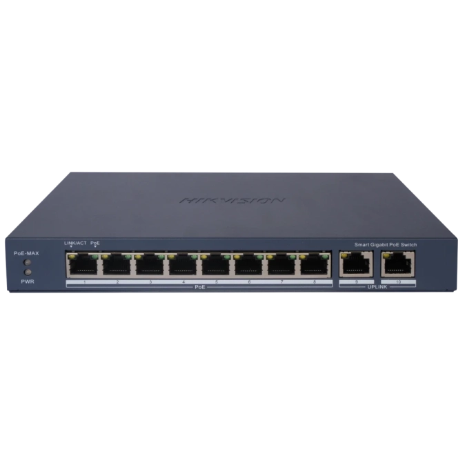 Hikvision DS-3E1510P-EIV2 POE Комутатор 8 портів керований