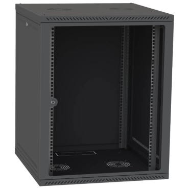 IPCOM 15U 600x600 Шкаф телекоммуникационный двери стекло (черный)