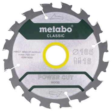 Metabo "power cut wood - professional" (628416000) Пильный диск 165x30, Z16 WZ 5° /B