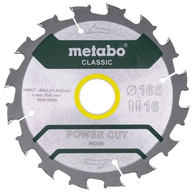 Metabo "power cut wood - professional" (628416000) Пильний диск 165x30, Z16 WZ 5° /B фото 1