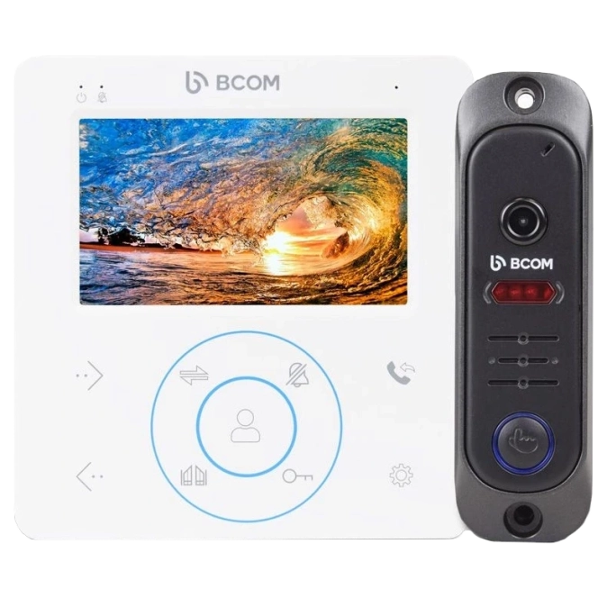 BCOM BD-480 White Kit Комплект відеодомофона фото 1