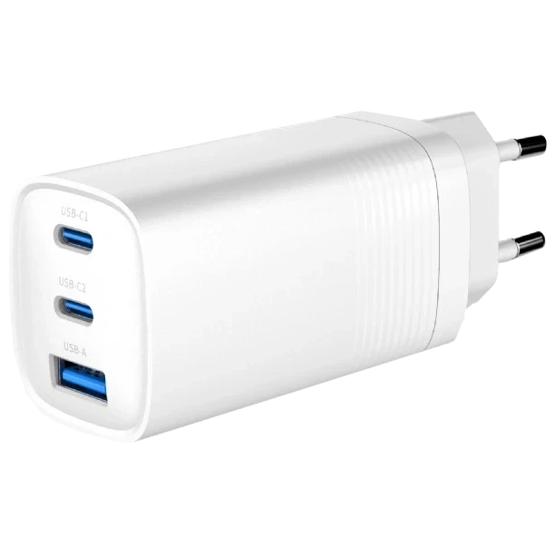 Gembird TA-UC-PDQC65-01-W (USB Type A + USB Type C) Мережевий зарядний пристрій фото 1