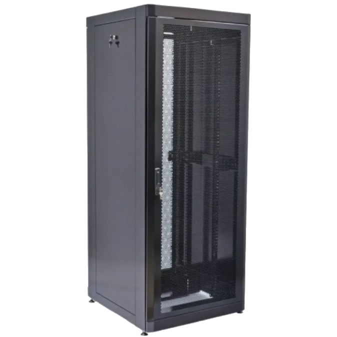 19" 45U, 800х865 мм Шафа чорна, перфоровані двері фото 1