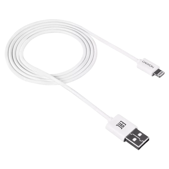 Canyon CFI1W white (Lightning - USB-A) 1м Кабель фото 1
