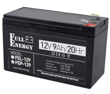 Full Energy FEP-129 9А•г 12В Свинцево-кислотна акумуляторна батарея фото 1
