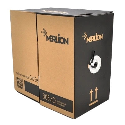 Merlion зовнішній КНП UTP (4*2*0.5) 4p 24 AWG CCA ПЕ (305м) чорний Кабель