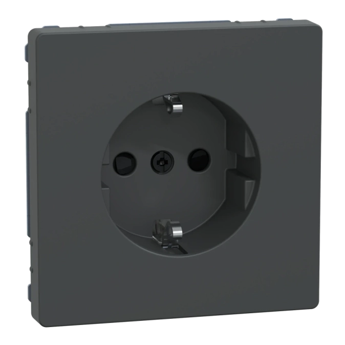 Schneider Electric Merten System Design MTN2300-6034 РОЗЕТКА з/к і шторкою АНТРАЦИТ фото 1
