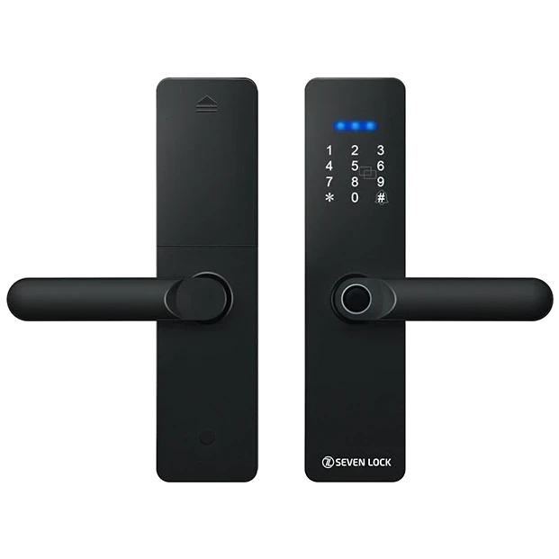 SEVEN LOCK SL-7740BF black (врізна частина 5050) Розумний дверний біометричний замок фото 1