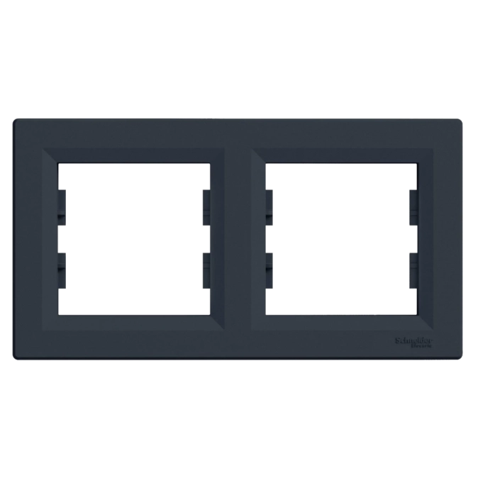 Schneider Electric EPH5800271 Asfora Рамка 2 поста антрацит горизонтальна фото 1