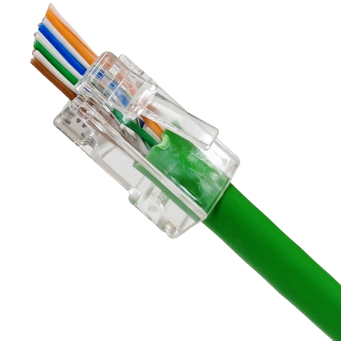 зі наскрізними отворами 100 шт Конектор UTP RJ45 кат. 6 фото 1