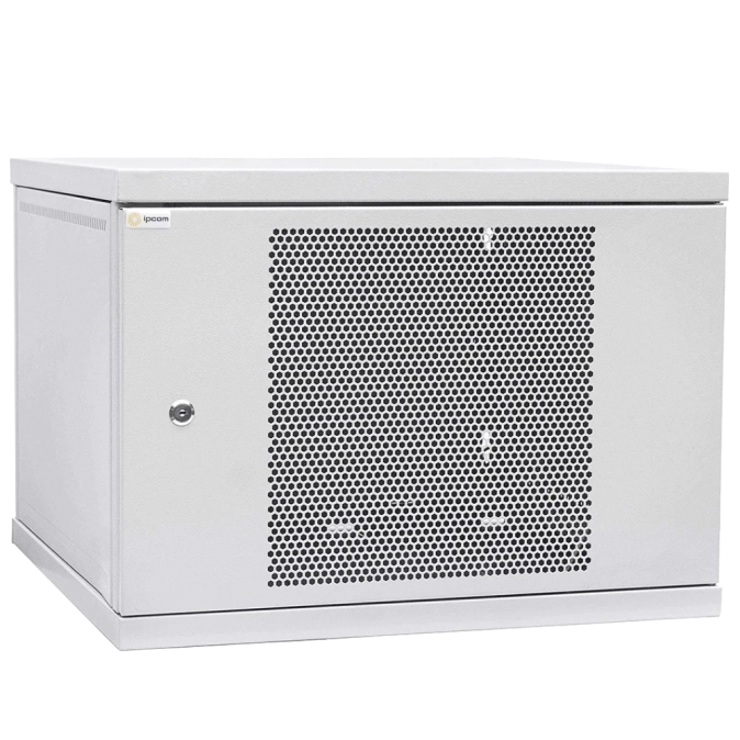 IPCOM 12U 600x600 Шафа телекомунікаційна двері перфорація (сіра) фото 1