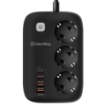 СolorWay CW-CHE34PDB 3 розетки/4USB GaN3 Pro PD Мережевий фільтр фото 1