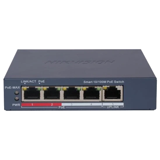 Hikvision DS-3E1105P-EI/V2 POE Комутатор 5 портів керований фото 1