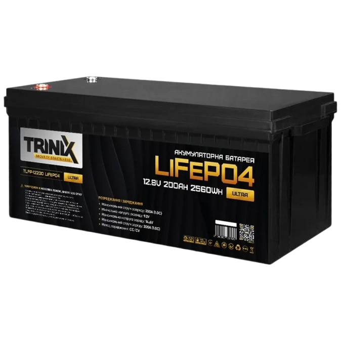 TRINIX TLFP-12200 Ultra 200А•г 12В Літієва акумуляторна батарея фото 1