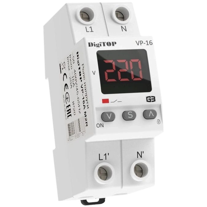 DigiTOP VP-16A M2R Реле напруги фото 1