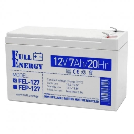 Full Energy FEL-127 7А•г 12В гелева Свинцево-кислотна акумуляторна батарея фото 1