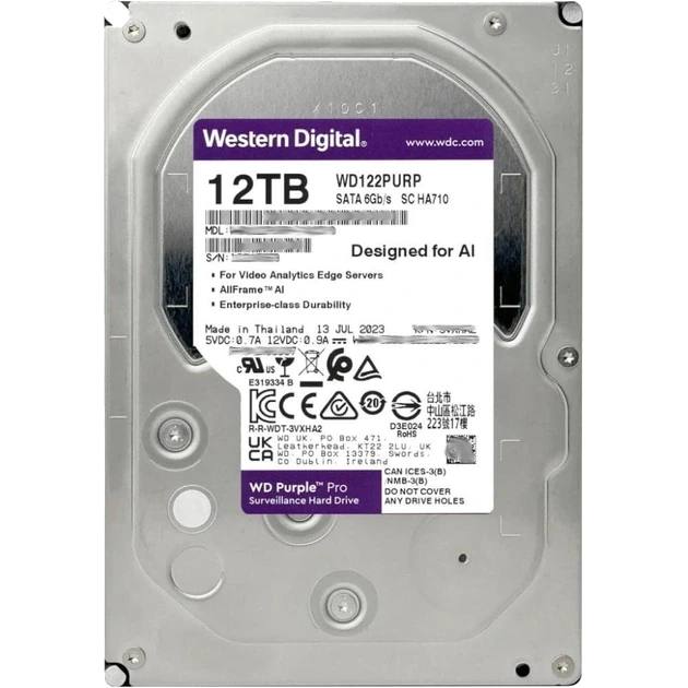 Western Digital WD122PURP 12Тб Жорсткий диск внутрішній