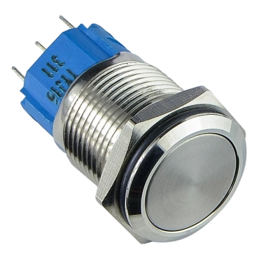 Аско TYJ 16-311 Кнопка металлическая плоская с фикс 1NO+1NC