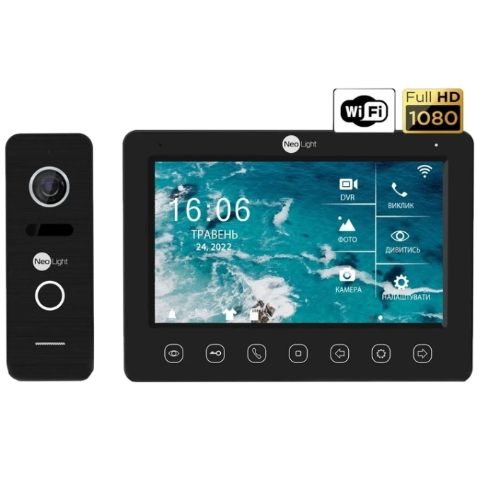NeoLight NeoKIT HD WF B/Black (KAPPA+ HD WF + PRIME FHD) Комплект видеодомофона