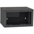IPCOM 6U 600x600 Шафа телекомунікаційна двері скло (чорна) фото 1