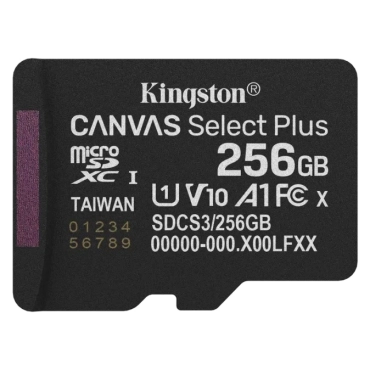 Kingston microSD 256GB C10 UHS-I A1 V10 R150MB/s Карта памяти