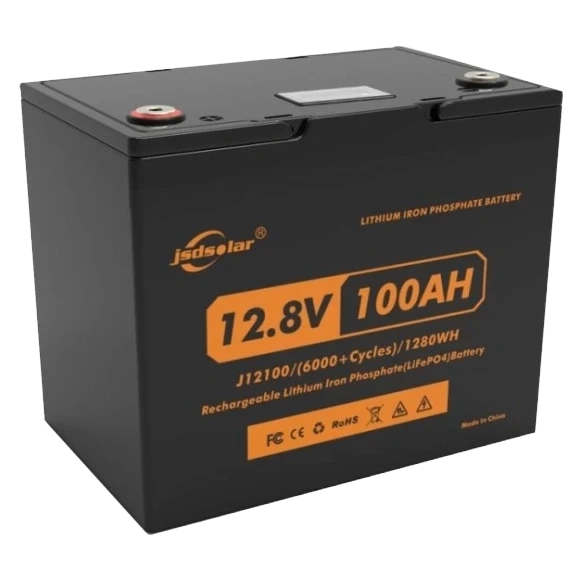 JSDS LiFePO4 12100LED 12.8В 100А•г Літієва акумуляторна батарея фото 1