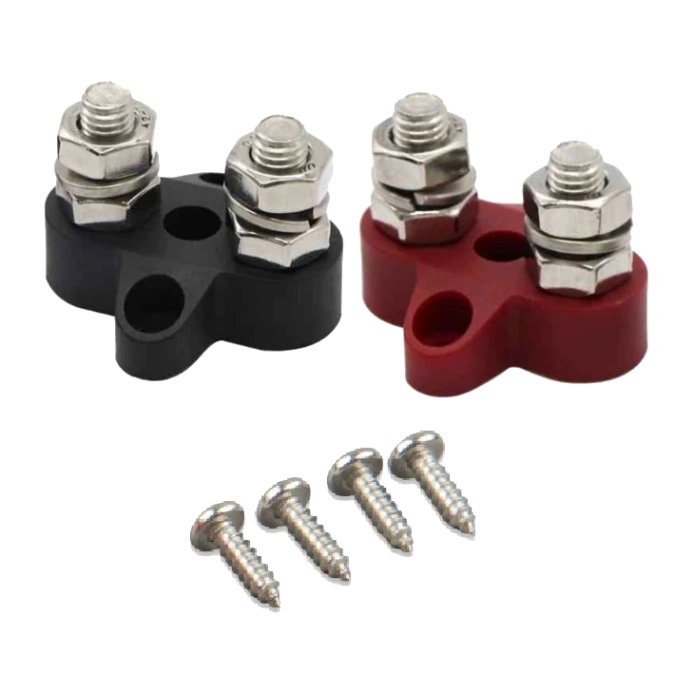 Victron Energy Dual Terminal Stud M8-linked set (1 red/1 black) Подвійний набір клем M8 фото 1