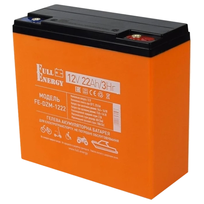 Full Energy FE-DZM-1222 12В 22А•год тяговий гелевий Акумулятор фото 1