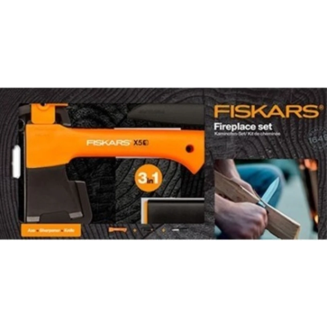 Fiskars XXS X5 1015617 1057913 Подарунковий набір (сокира + ніж + точилка) фото 1