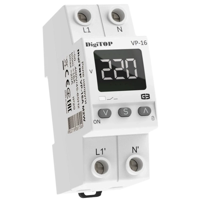 DigiTOP VP-16A M2W Реле напруги фото 1