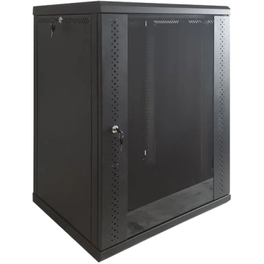 EServer 12U 600х350х637 стекло, черная Шкаф