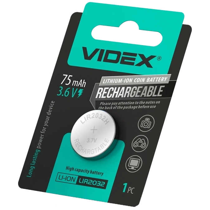 Videx LIR2032 BLISTER CARD Акумулятор літієвий