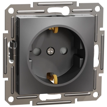 Schneider Electric Asfora EPH2900271 Розетка із заземленням та шторками антрацит