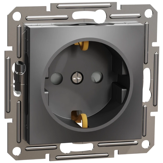 Schneider Electric Asfora EPH2900271 Розетка із заземленням та шторками антрацит фото 1